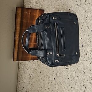 Studded small satchel by Urban Expressions in deep blue